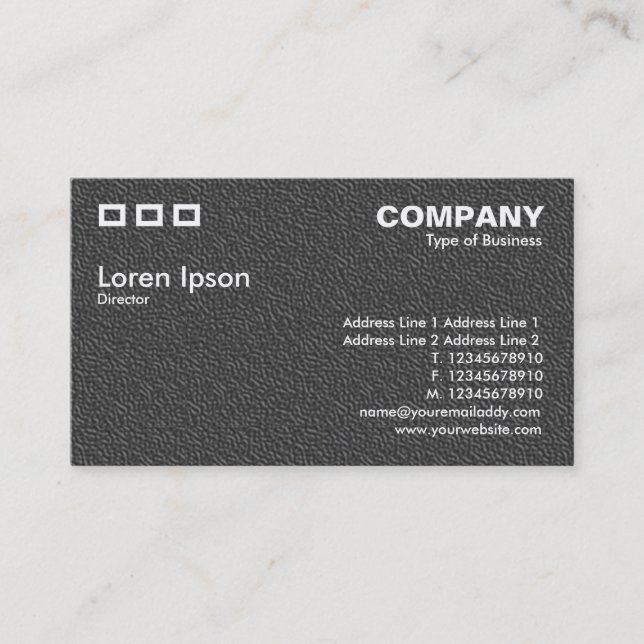 Three Rectangles - Dark Grey Embossed Texture Business Card (Front)
