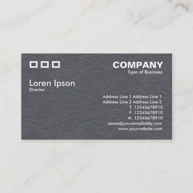 Three Rectangles - Wavy Paper Texture Grey Business Card (Front)
