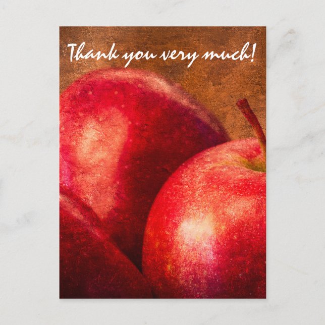 Three Red Apples Postcard (Front)