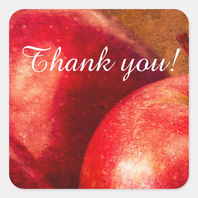 Three Red Apples Square Sticker (Front)