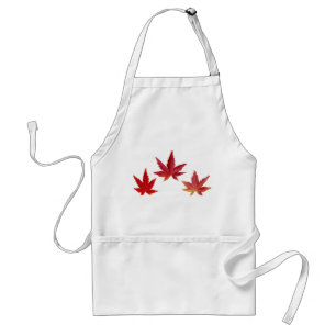 Three red falling leaves standard apron