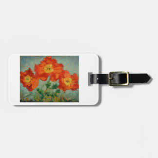 Three Red Poppies Luggage or Purse tag