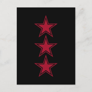 Three Red Stars Postcard