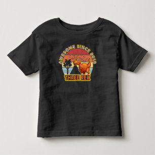 Three Rex 3rd Birthday Gifts 2018  Dinosaur 3 Year Toddler T-shirt