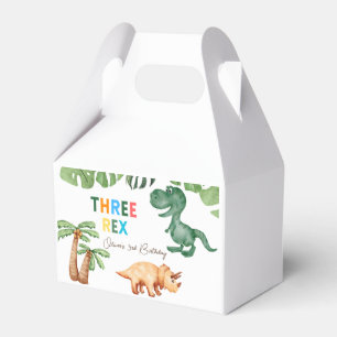 three-rex  3rd birthday party favor box