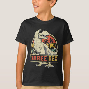 Three Rex 3rd Birthday Shirt Third Dinosaur 3 Year