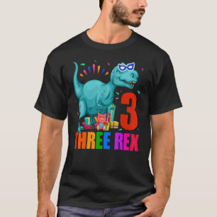 Three Rex 3rd Birthday Third Dinosaur 3 Year Old B T-Shirt