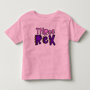 Three Rex Birthday Girl Toddler T-shirt