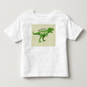 Three-rex birthday T-shirt with any name