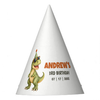 Three Rex Dinosaur 3rd Birthday Party T Rex Dino Hat