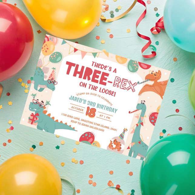 Three Rex Invitation Boy. Dinosaur 3rd Birthday (Three Rex Invitation Boy. Dinosaur 3rd Birthday
)