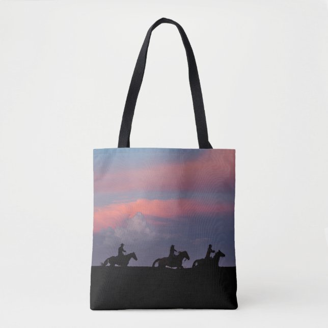 Three Riders, One Horizon Tote Bag (Front)