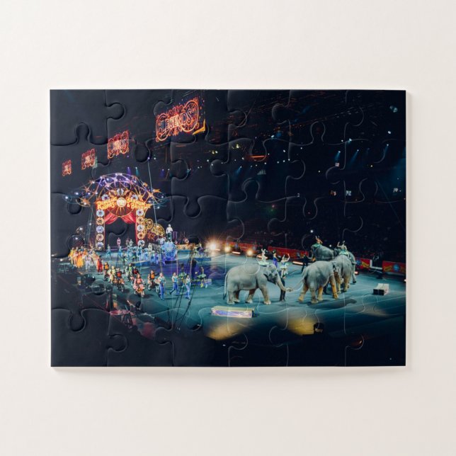 Three Ring Circus Elephants  Arena Jigsaw Puzzle (Horizontal)