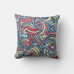 Three Ring Circus-Modern Geometric Art Throw Pillow