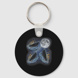 Three Rms Titanic Moon 3 Howling At Moon Funny Wei Keychain
