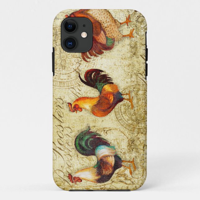 Three Roosters Case-Mate iPhone Case (Back)