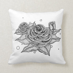 Three Roses Throw Pillow