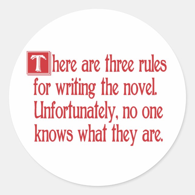 Three Rules Classic Round Sticker (Front)