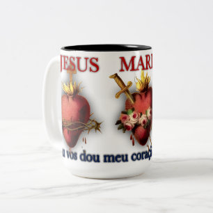 Three Sacred Hearts Two-Tone Coffee Mug