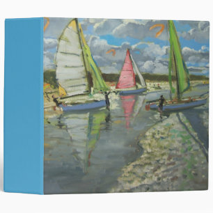 Three Sailboats Bray Dunes France Binder