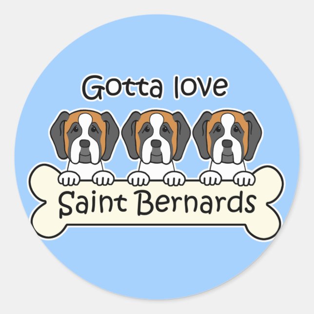 Three Saint Bernards Classic Round Sticker (Front)