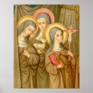 Three Saints of the Poor Clares (SAU 027) 11"x14" Poster