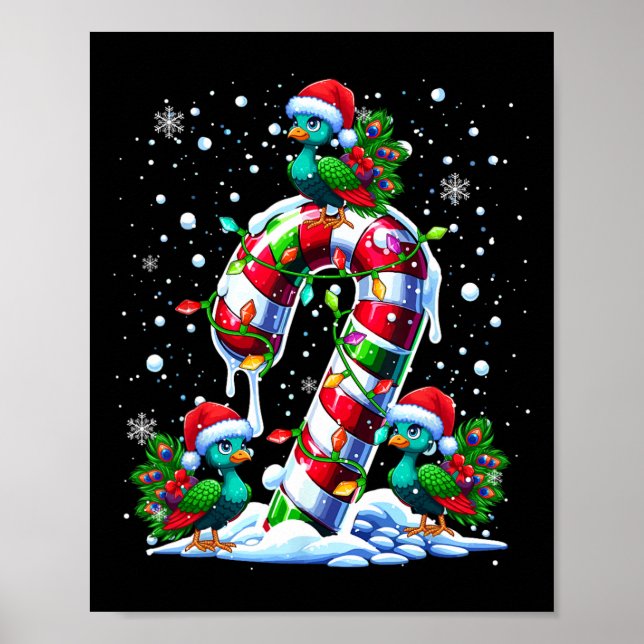 Three Santa Peas On Candy Cane Christmas Kids Todd Poster (Front)