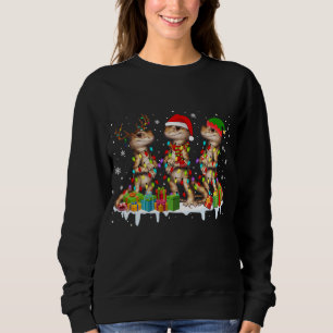 Three Santa Reindeer Elf Bearded Dragon Christmas  Sweatshirt