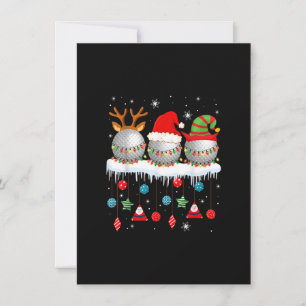 Three Santa Reindeer Elf Golf Balls Christmas Ligh Invitation