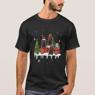 Three Santa Reindeer Elf Sproodles On Xmas Pickup T-Shirt