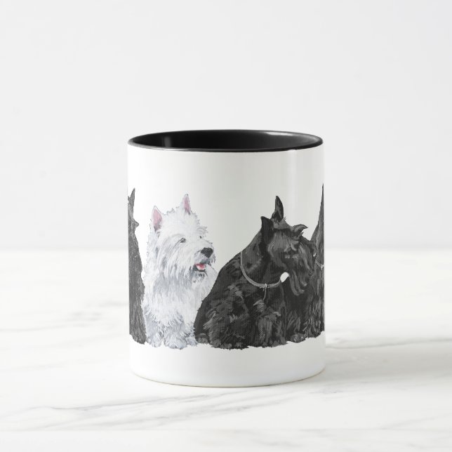 Three Scotties & a Westie Mug (Center)