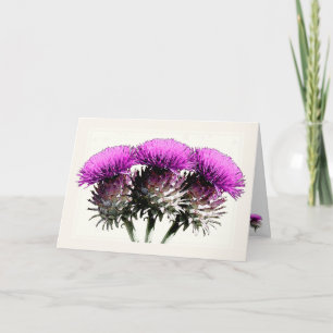 Three Scottish Thistles Card