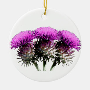 Three Scottish Thistles Ceramic Ornament