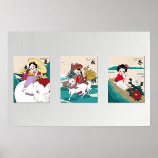 Three Seasons of Yunnan Art Print — Set of 3