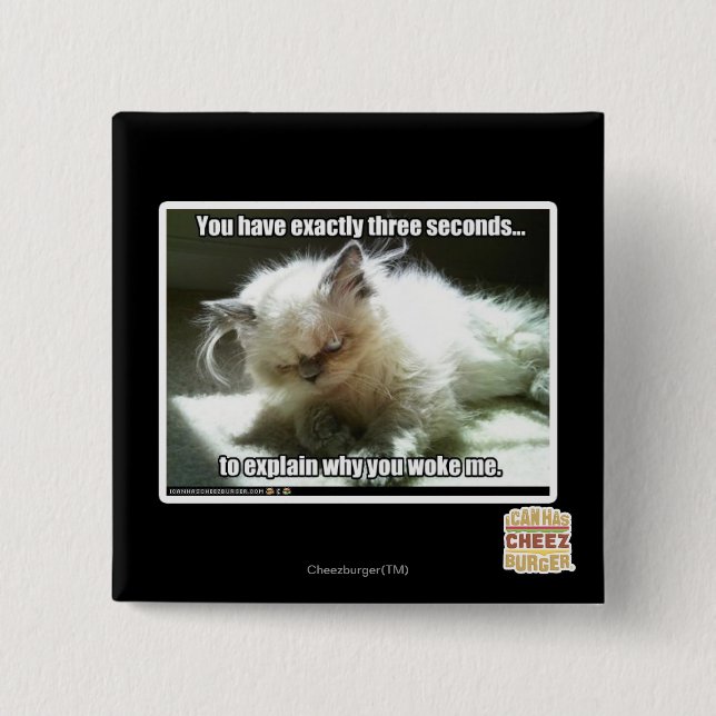 Three seconds 2 inch square button (Front)