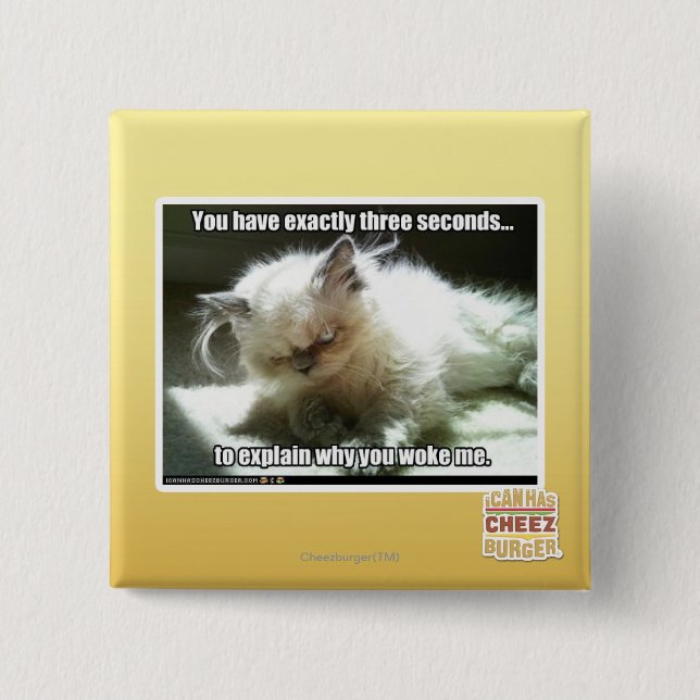 Three seconds 2 inch square button (Front)