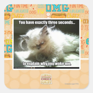 Three seconds square sticker