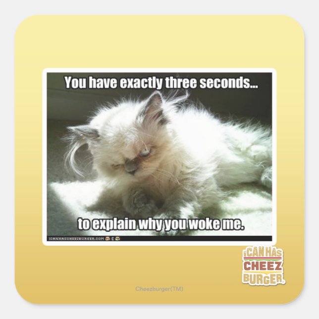 Three seconds square sticker (Front)