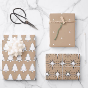 Three Sheets Of Christmas Wrapping Paper 