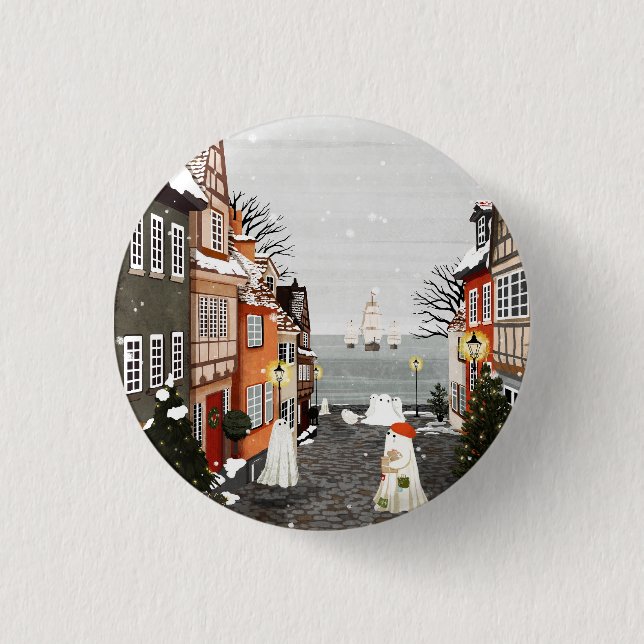 Three Ships 1 Inch Round Button (Front)