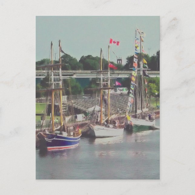 Three Ships Came Sailing In Postcard (Front)