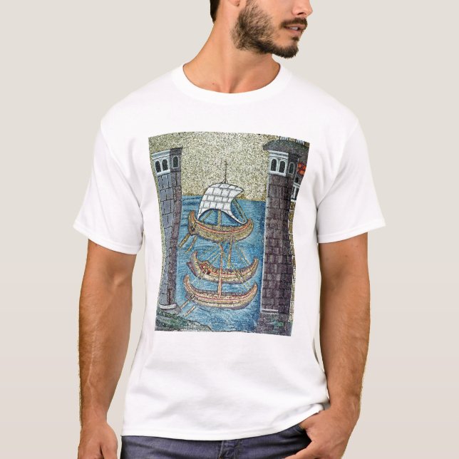Three ships entering the port of Ravenna T-Shirt (Front)