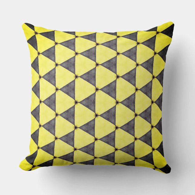 Three Sides Angle of Yellow and Grey Triangle      Throw Pillow (Front)
