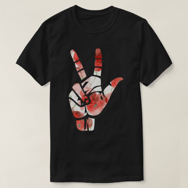 three sign language T-Shirt (Design Front)