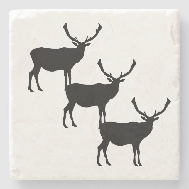 Three Silhouette Elk Coasters (Front)