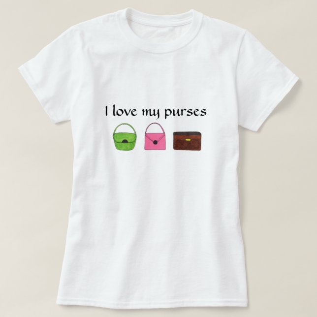 Three Simple Purses T-Shirt (Design Front)