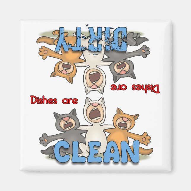 Three Singing Cats Dishwasher Magnet (Front)