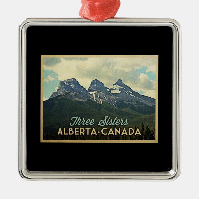 Three Sisters Alberta Canada Metal Ornament (Front)