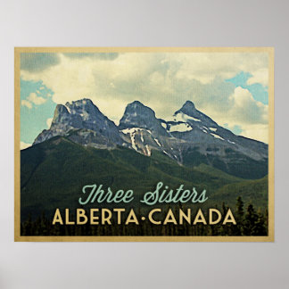 Three Sisters Alberta Canada Poster