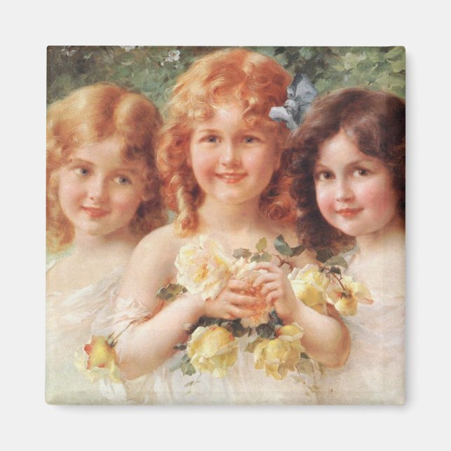 Three Sisters by Émile Vernon Magnet (Front)